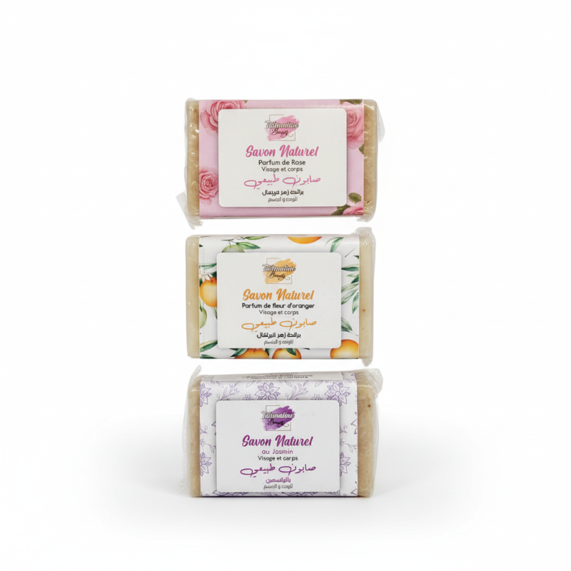 Savon Naturel Jasmin, Rose et Fleur d'Oranger